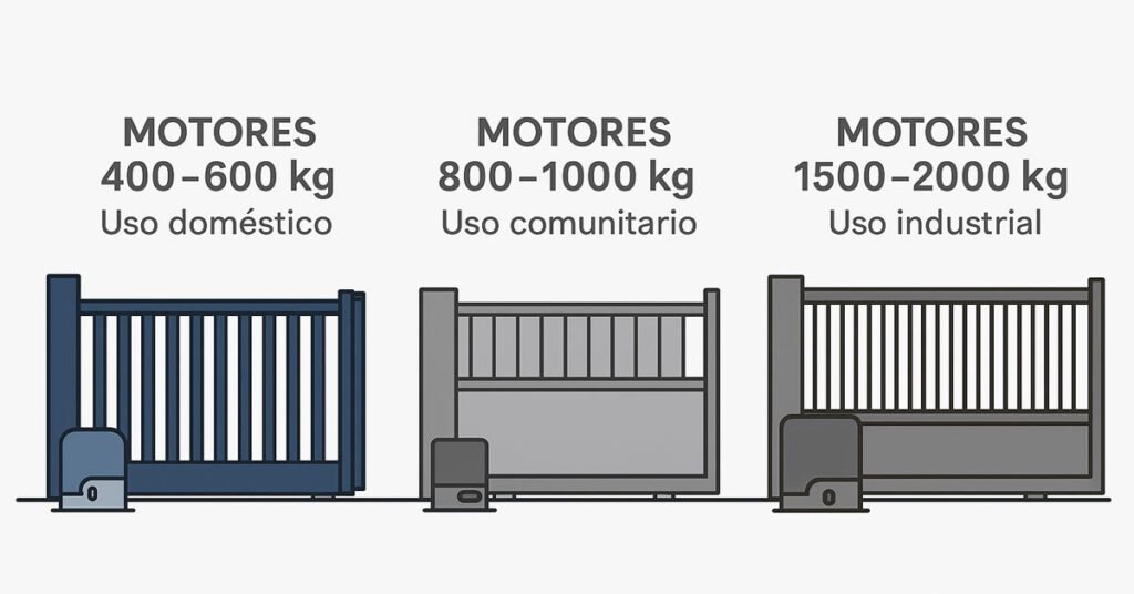 Tipos de motores para puertas correderas por peso