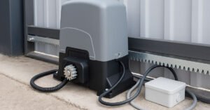 instalación de motor para puerta corredera